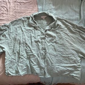 Topshop Blue Button-Down Shirt